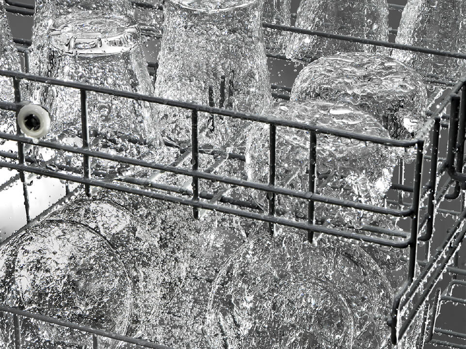 上下のダブルノズルで すみずみまで洗浄